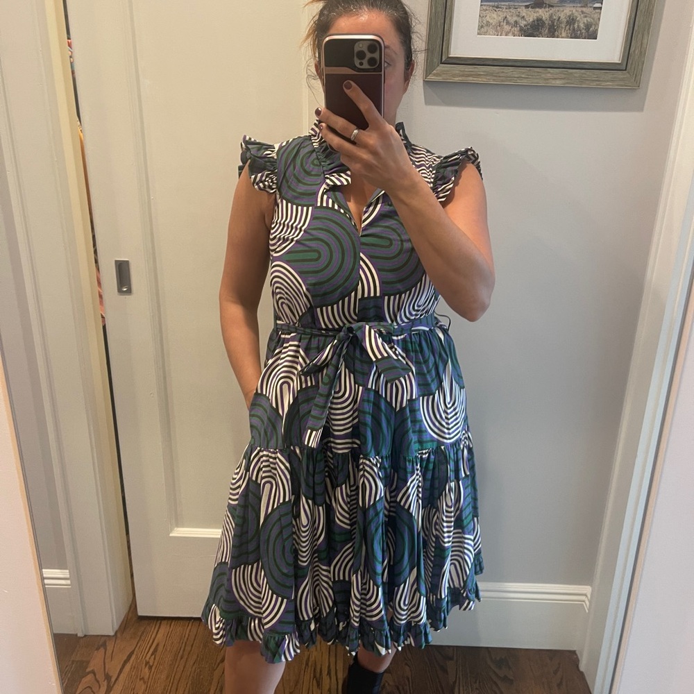 LA DoubleJ Swirl Pattern Long Sleeve Dress